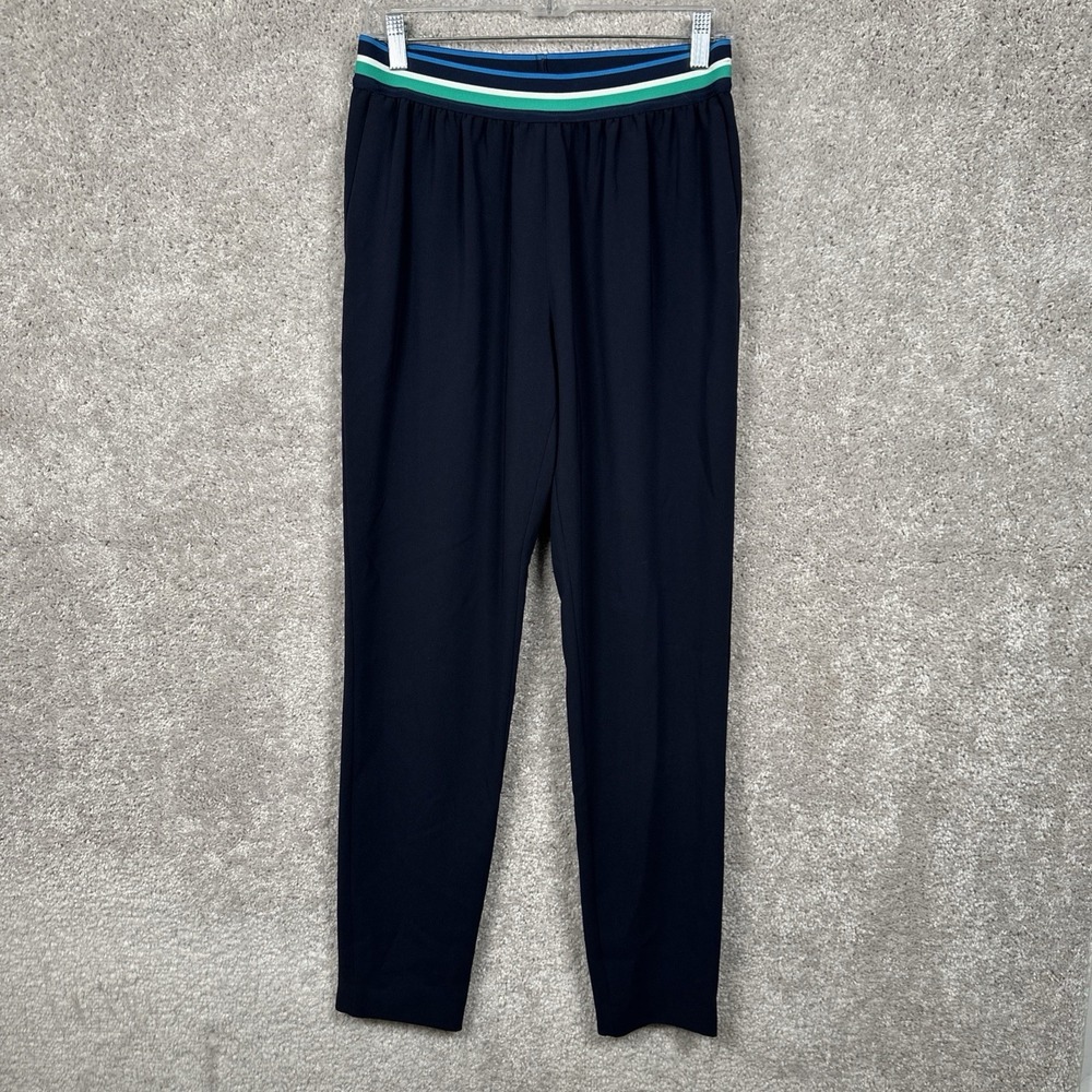 Claudie Pierlot Elastic Waist Pull-On Pant Navy Blue Size 38 Business Casual